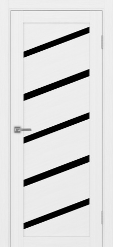 Полотно Турин 506 У белый лёд Размер 800х2000мм Покрытие Экошпон Стекло Черное