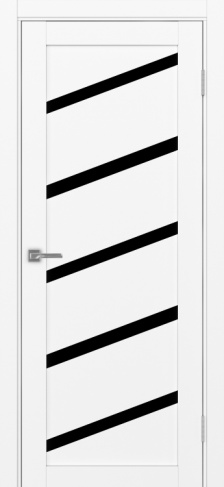 Полотно Турин 506 У белый снежный Размер 700х2000мм Покрытие Экошпон Стекло Черное