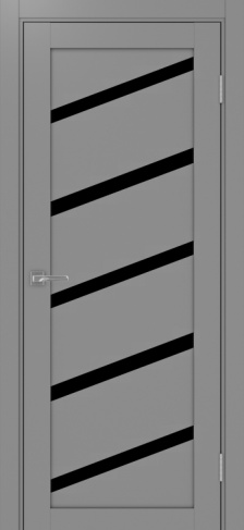 Полотно Турин 506 У серый Размер 800х2000мм Покрытие Экошпон Стекло Черное