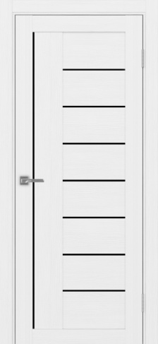 Полотно Турин  524 белый лёд Размер 800х2000мм Покрытие Экошпон Стекло Черное