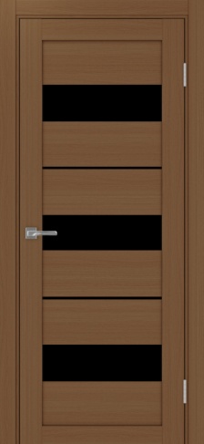 Полотно Турин  526 орех Размер 700х2000мм Покрытие Экошпон Стекло Черное