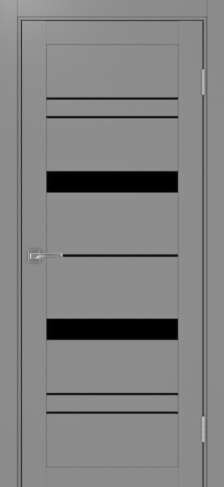 Полотно Турин 562 серый Цвет Серый Размер 800х2000мм Покрытие Экошпон Стекло Черное